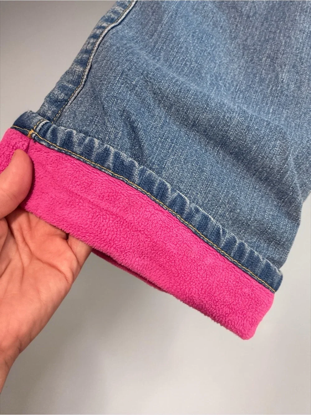 The Children's Place Blue Denim Jeans with Pink Cuffs